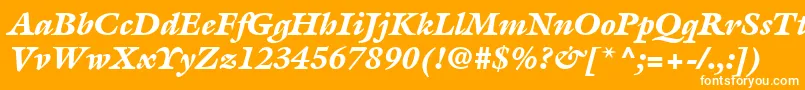 フォントItcGalliardLtBlackItalic – オレンジの背景に白い文字