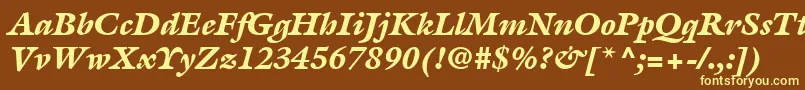ItcGalliardLtBlackItalic Font – Yellow Fonts on Brown Background