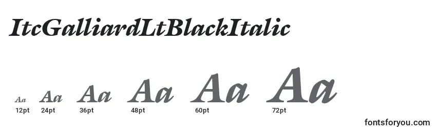 Размеры шрифта ItcGalliardLtBlackItalic