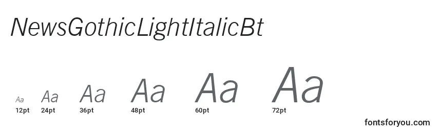 NewsGothicLightItalicBt Font Sizes