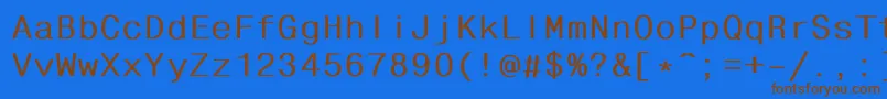 フォントFhdlbd – 茶色の文字が青い背景にあります。