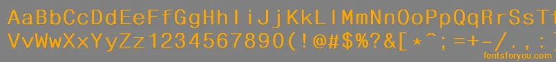 フォントFhdlbd – オレンジの文字は灰色の背景にあります。