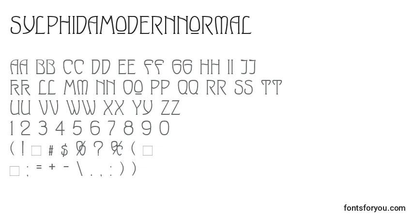 Шрифт SylphidaModernNormal – алфавит, цифры, специальные символы