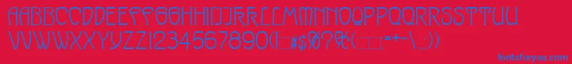 SylphidaModernNormal-Schriftart – Blaue Schriften auf rotem Hintergrund