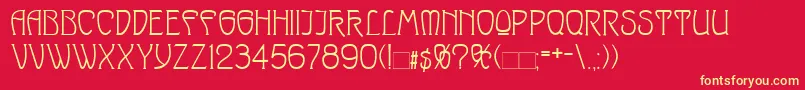 SylphidaModernNormal Font – Yellow Fonts on Red Background