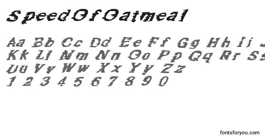 Schriftart SpeedOfOatmeal – Alphabet, Zahlen, spezielle Symbole