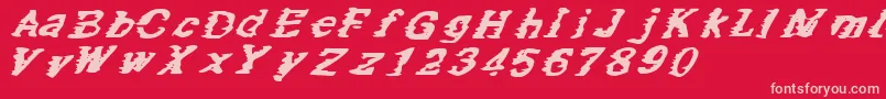 SpeedOfOatmeal Font – Pink Fonts on Red Background