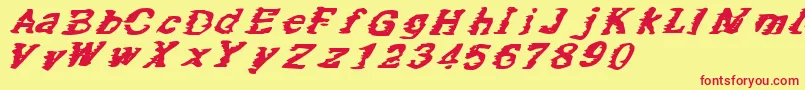 SpeedOfOatmeal Font – Red Fonts on Yellow Background