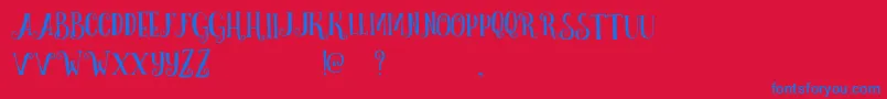 CurelyFreeTypeface Font – Blue Fonts on Red Background