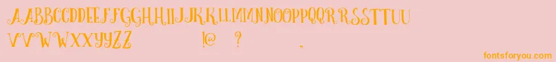 CurelyFreeTypeface Font – Orange Fonts on Pink Background