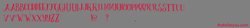 CurelyFreeTypeface Font – Red Fonts on Gray Background