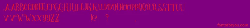 CurelyFreeTypeface Font – Red Fonts on Purple Background