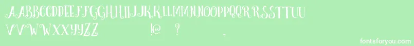 CurelyFreeTypeface Font – White Fonts on Green Background