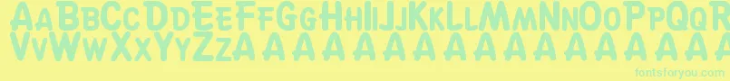 SuskeWiske-Schriftart – Grüne Schriften auf gelbem Hintergrund