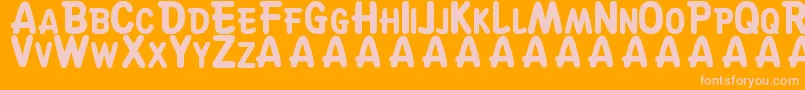 Fonte SuskeWiske – fontes rosa em um fundo laranja