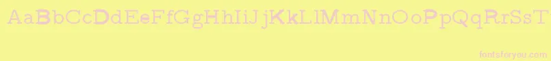 CmVariablewidthtypewriterRegular-fontti – vaaleanpunaiset fontit keltaisella taustalla