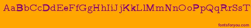 Czcionka CmVariablewidthtypewriterRegular – fioletowe czcionki na pomarańczowym tle