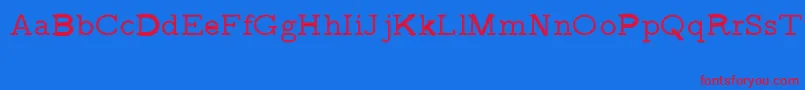 CmVariablewidthtypewriterRegular Font – Red Fonts on Blue Background