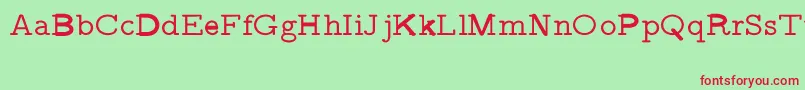 CmVariablewidthtypewriterRegular Font – Red Fonts on Green Background