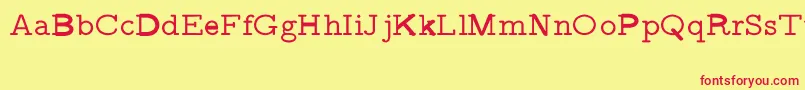 CmVariablewidthtypewriterRegular-Schriftart – Rote Schriften auf gelbem Hintergrund
