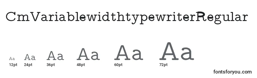 CmVariablewidthtypewriterRegular Font Sizes