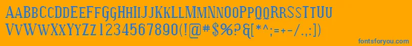 Sfcovingtonsc Font – Blue Fonts on Orange Background