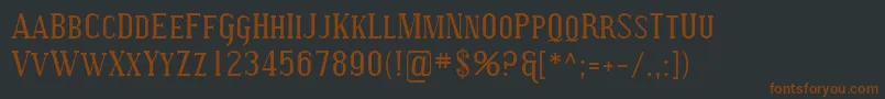 Шрифт Sfcovingtonsc – коричневые шрифты на чёрном фоне