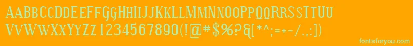 Sfcovingtonsc Font – Green Fonts on Orange Background