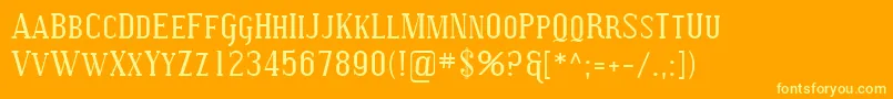 Sfcovingtonsc-Schriftart – Gelbe Schriften auf orangefarbenem Hintergrund