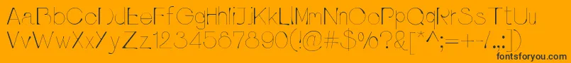 フォントPluvialight – 黒い文字のオレンジの背景