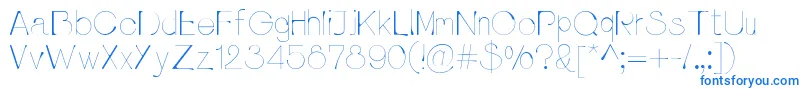Pluvialight-Schriftart – Blaue Schriften auf weißem Hintergrund