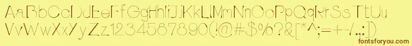 Pluvialight Font – Brown Fonts on Yellow Background