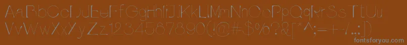 Pluvialight-fontti – harmaat kirjasimet ruskealla taustalla