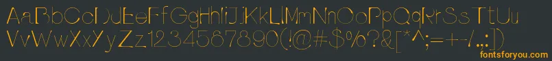 フォントPluvialight – 黒い背景にオレンジの文字