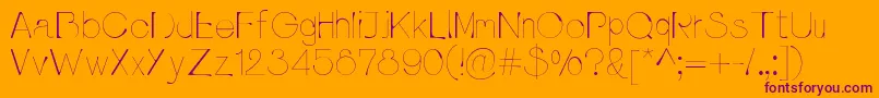 Pluvialight-Schriftart – Violette Schriften auf orangefarbenem Hintergrund
