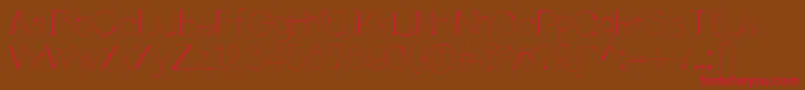 Pluvialight-Schriftart – Rote Schriften auf braunem Hintergrund