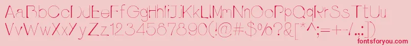 フォントPluvialight – ピンクの背景に赤い文字