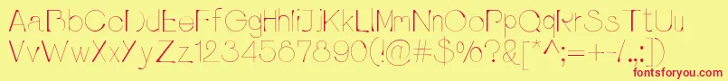 Pluvialight-Schriftart – Rote Schriften auf gelbem Hintergrund