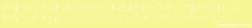 Pluvialight-Schriftart – Weiße Schriften auf gelbem Hintergrund