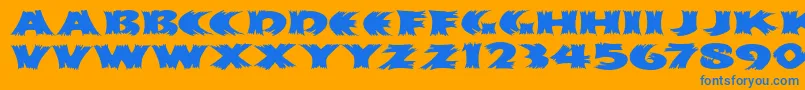 HayStackMfWide Font – Blue Fonts on Orange Background