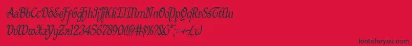 Quillswordcondital Font – Black Fonts on Red Background