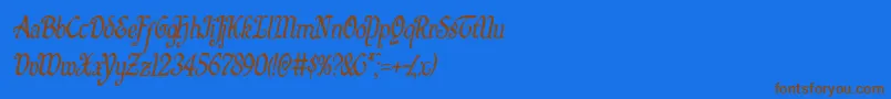 Quillswordcondital Font – Brown Fonts on Blue Background