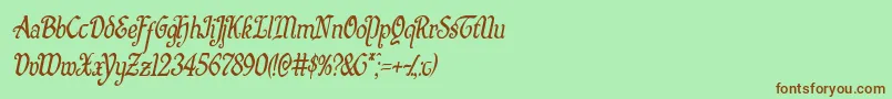 Quillswordcondital Font – Brown Fonts on Green Background