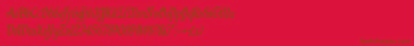 Quillswordcondital Font – Brown Fonts on Red Background