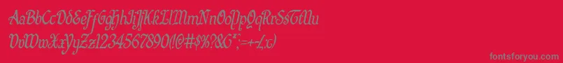 Quillswordcondital Font – Gray Fonts on Red Background