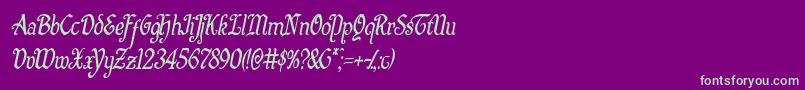 Quillswordcondital Font – Green Fonts on Purple Background