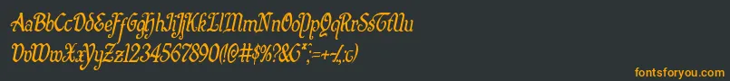 Quillswordcondital Font – Orange Fonts on Black Background