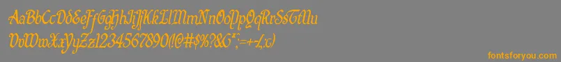 Quillswordcondital Font – Orange Fonts on Gray Background