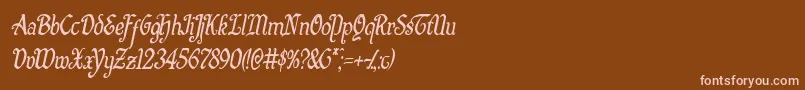 Quillswordcondital Font – Pink Fonts on Brown Background