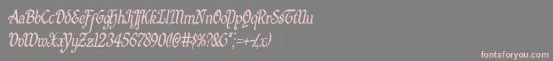 Quillswordcondital-Schriftart – Rosa Schriften auf grauem Hintergrund